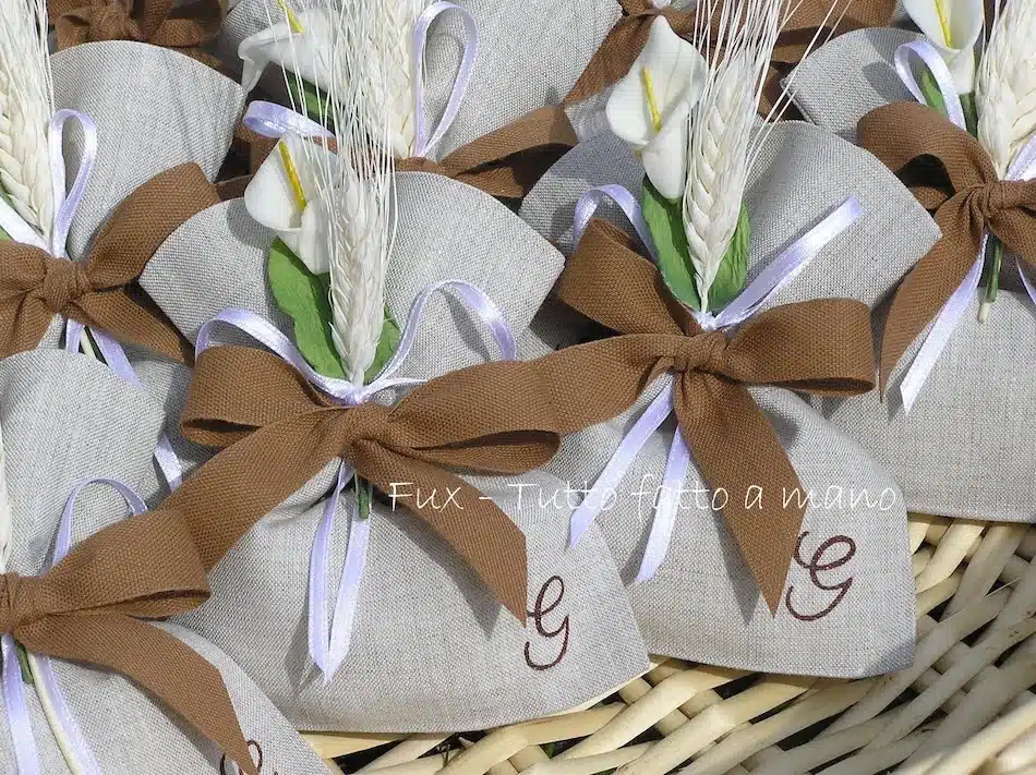 fux fatto a mano bomboniere spighe fiori