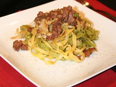 Tagliatelle con salsiccia fresca