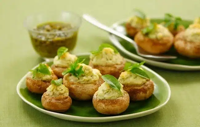 funghi ripieni di ricotta
