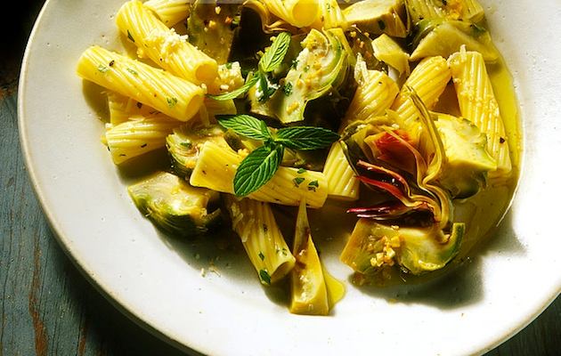 Rigatoni carciofi e menta