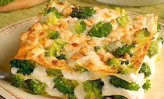 lasagne con broccoli e formaggio