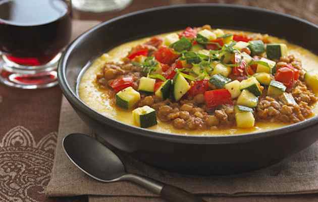 Polenta verdure e lenticchie