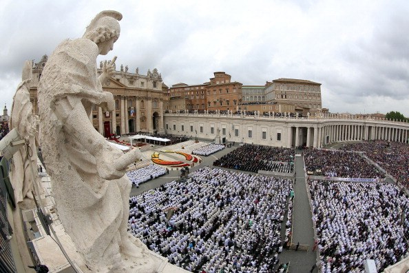 canonizzazione Papi Piazza San Pietro  durante la cerimonia