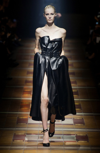Lanvin abito bustier in pelle nera