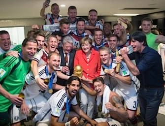 Merkel calciatori spogliatoio