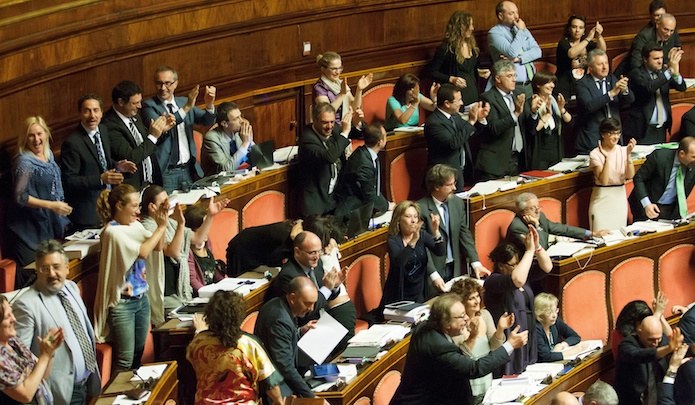 ROMA - SENATO - DISCUSSIONE SUL DDL RIFORME COSTITUZIONALI CHE PREVEDE ANCHE LA RIFORMA DEL SENATO 