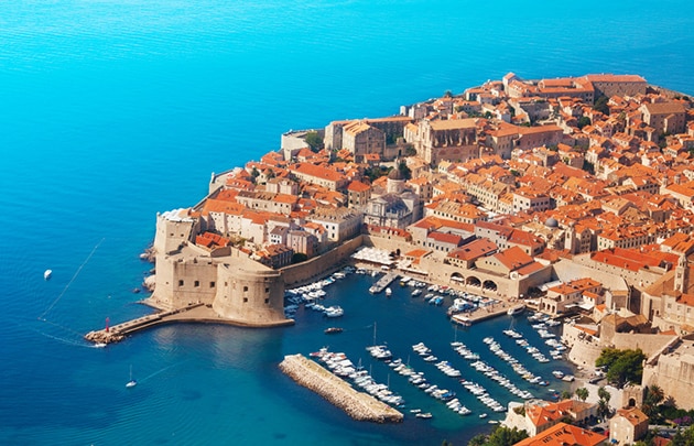 Boats at Dubrovnik old town port