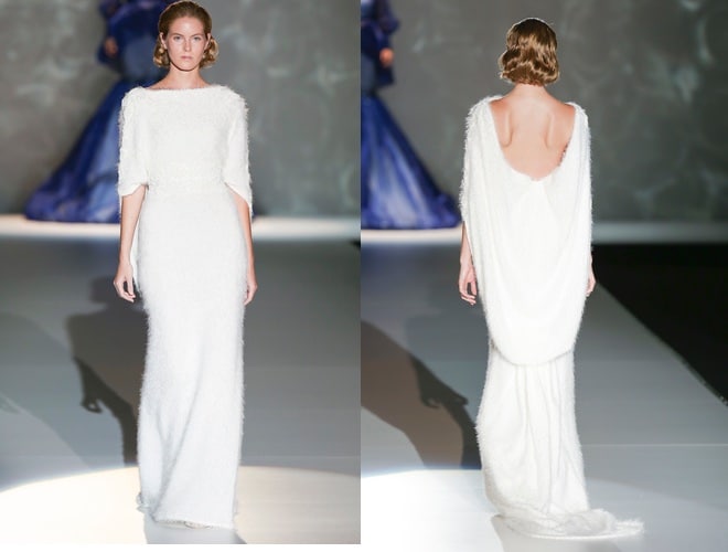 abito bianco  da sposa in lana