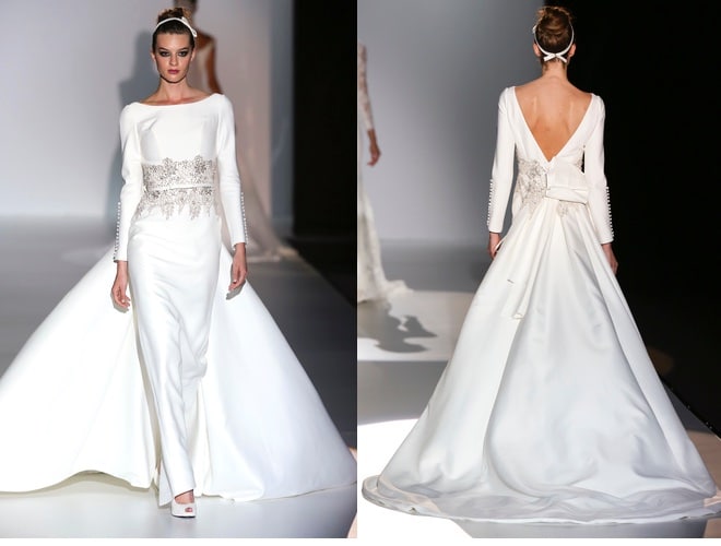 abito da sposa bianco con coda 2015
