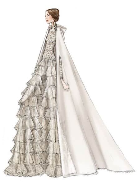 abito da sposa con mantella valentino