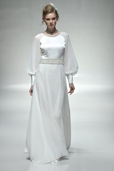 Alan Hannah abito da sposa maniche lunghe