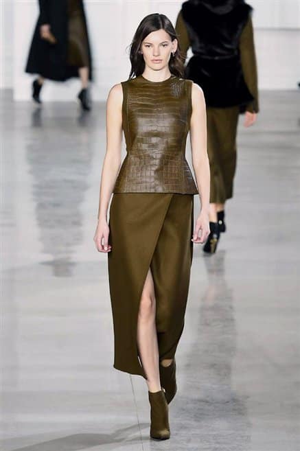 Jason wu vestito in pelle e tessuto