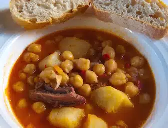 zuppa patate ceci carne