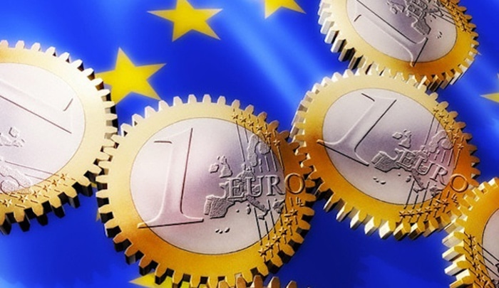 Euro Coins as Gears --- Image by © Matthias Kulka/Corbis