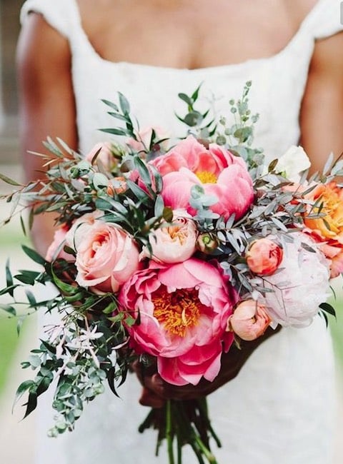 bouquet sposa rami ulivo fiori
