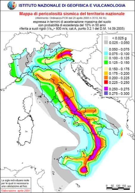 cartina Italia vulcanologia