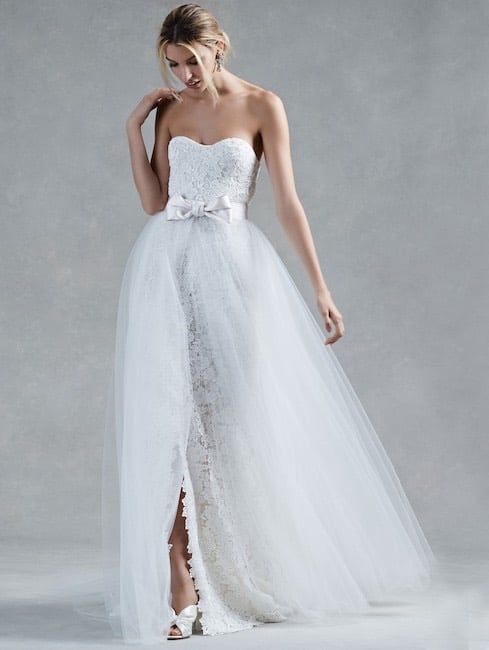 abito sposa bianco pizzo- e gonna in tulle-2017