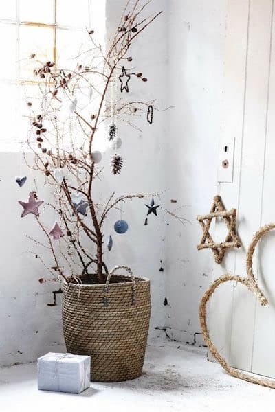 natale albero con rami legno