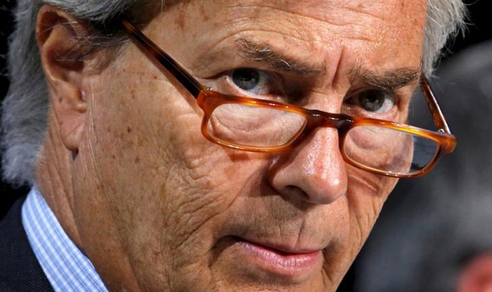 File photo of Vincent Bollore, Chairman of media group Vivendi, reacts during the company’s shareholders meeting in Paris