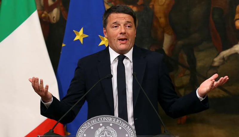 Italian Prime Minister Matteo Renzi speaks during a media conference after a referendum on constitutional reform at Chigi palace in Rome