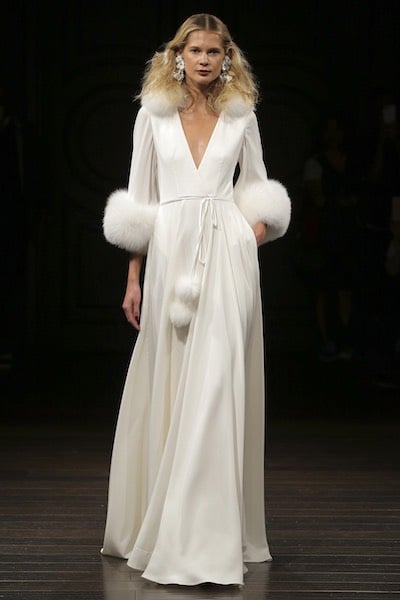Naeem Khan abito sposa maniche lunghe inverno 2018