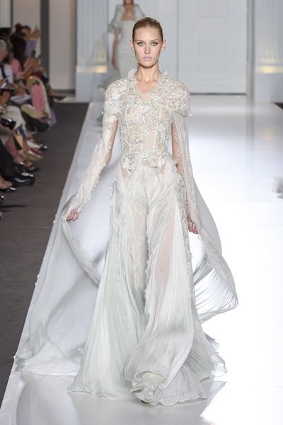 Ralph Russo abito bianco sposa inverno 2018