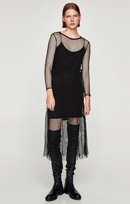 zara abito elegante nero 2017 2018