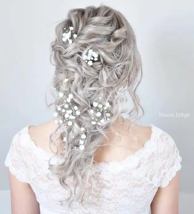 acconciatura capelli grigi sposa 2018