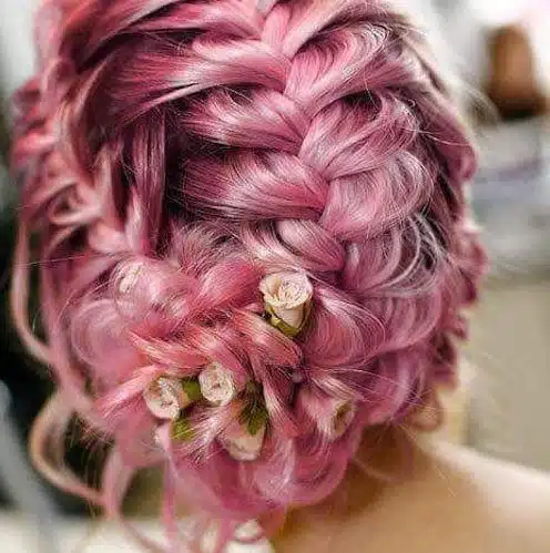 acconciatura sposa 2018 capelli colorati