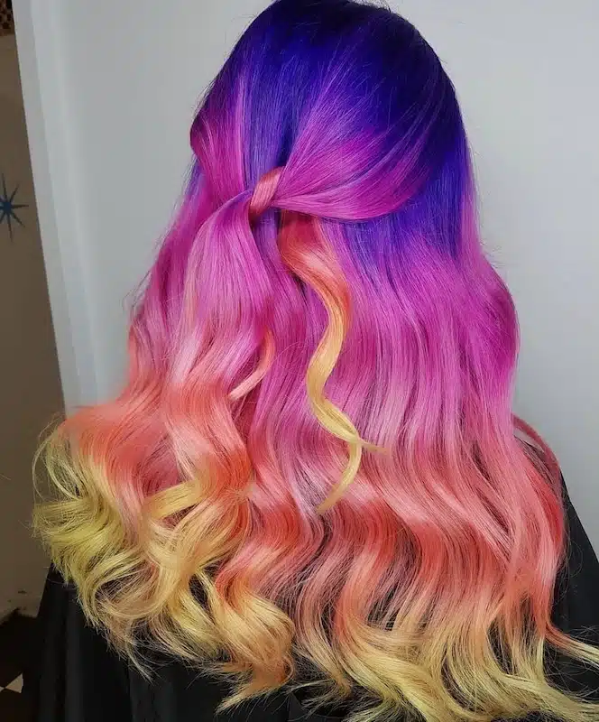 capelli multicolore sposa