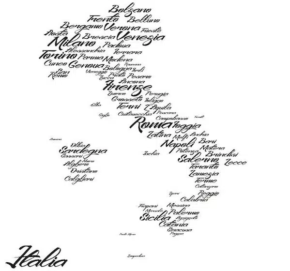 Città italiane rivalità cartina 