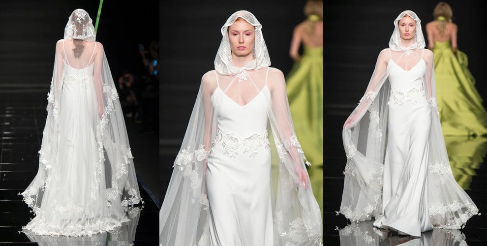 elisabetta polignano sposa 2019 abito cappa mantella