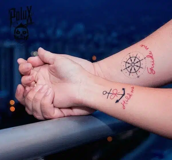 tatuaggio simbolo ancora coppia