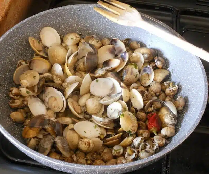 spghetti vongole veraci step