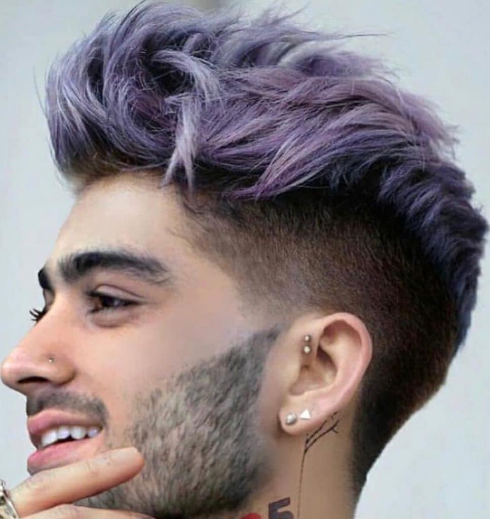 Zyan Malik capelli viola agosto 2018