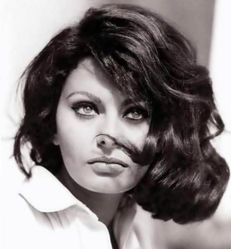 capelli medi mossi inverno 2019,Sophia Loren. Cominciamo dal caschetto con