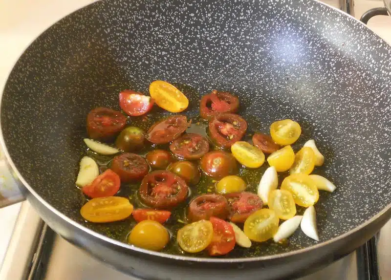 Penne pioppini e totani step 1