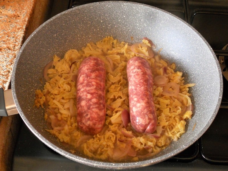 Verza con salsiccia e polenta 2