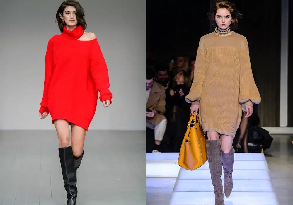 abiti maglia corti inverno 2018 2019