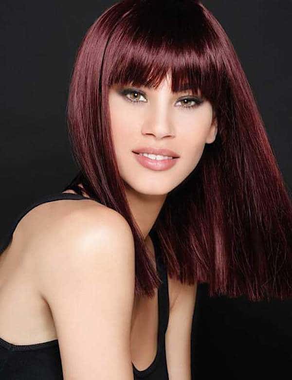 capelli lisci burgundy inverno 2019