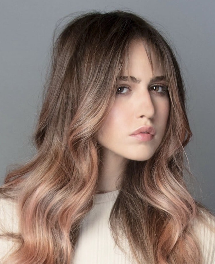 champagne rose capelli inverno 2019