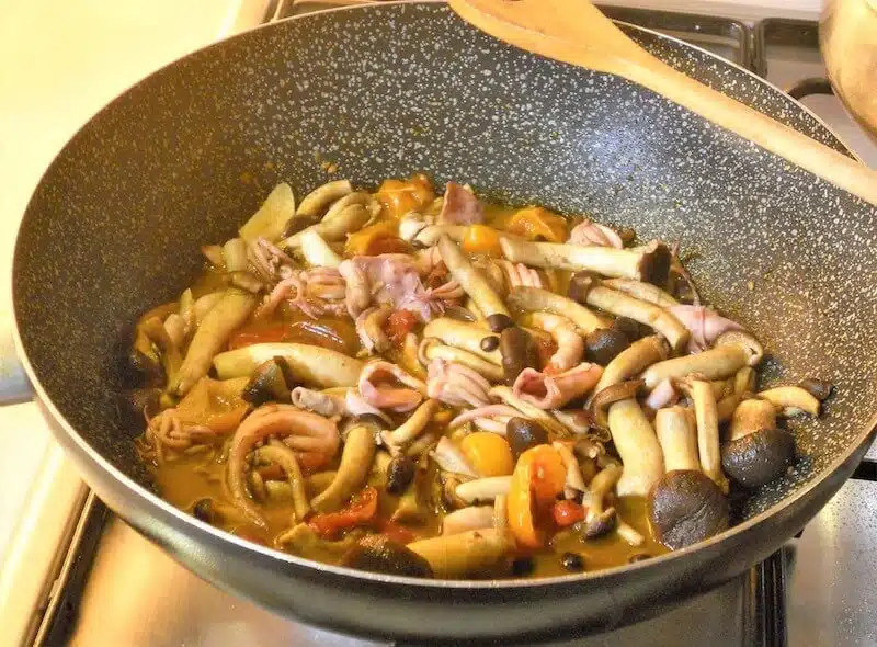 pasta pioppini e totani 4