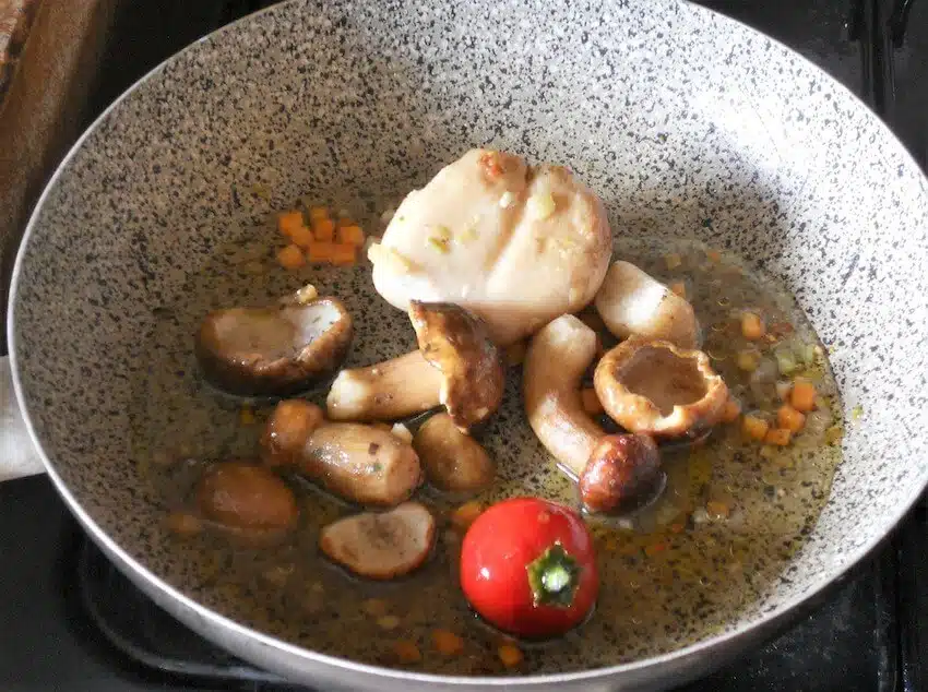 Polenta con funghi porcini al pomodoro 2