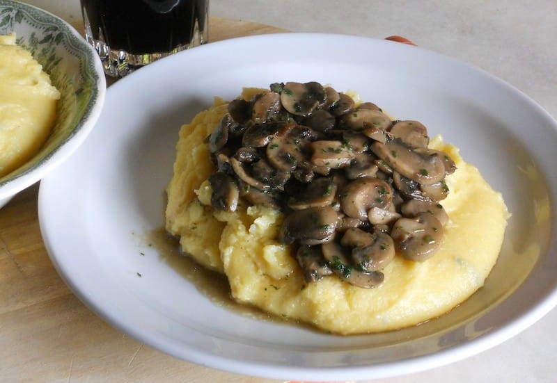 Polenta funghi e gorgonzola