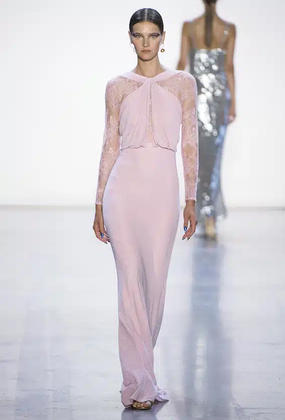 abito lungo rosa elgante 2019