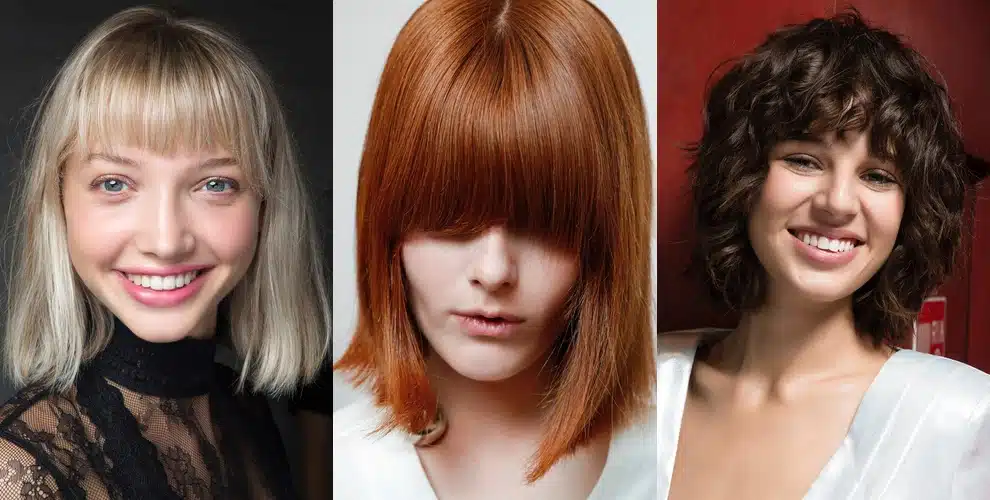 capelli medi mossi frangia estate 2019