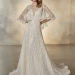 Abito da sposa con cappa pronovias 2020