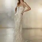 Abito da sposa con frange Pronovias Atelier 2020