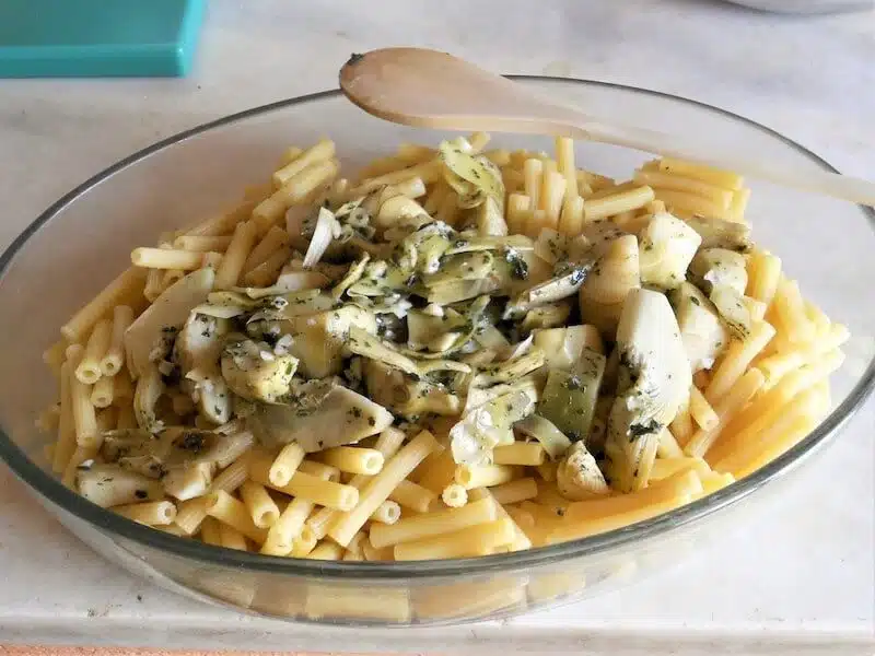 Pasta al forno con carciofi 