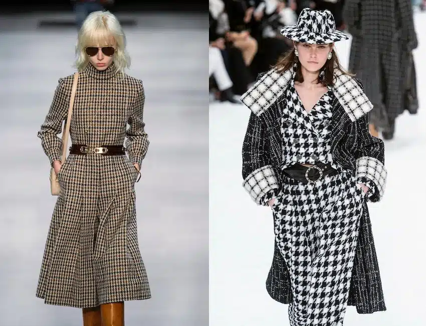 abiti Pied de poule Chanel Celine moda 2019-2020